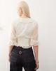 Reclaimed Vintage Reclaimed Vintage western button down tea top with floral details in ivory-White - 4