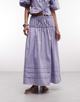 Reclaimed Vintage Reclaimed Vintage western cowgirl midi skirt with pintucks in lilac - part of a set-Purple