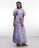 Reclaimed Vintage Reclaimed Vintage western cowgirl midi skirt with pintucks in lilac - part of a set-Purple - 2