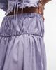 Reclaimed Vintage Reclaimed Vintage western cowgirl midi skirt with pintucks in lilac - part of a set-Purple - 3