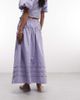 Reclaimed Vintage Reclaimed Vintage western cowgirl midi skirt with pintucks in lilac - part of a set-Purple - 4