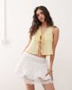 Reclaimed Vintage Reclaimed Vintage western cowgirl mini skirt with lace hem in black-White - 1