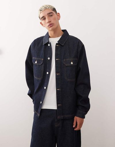 Reclaimed Vintage Reclaimed Vintage western denim shirt in indigo - part of a set-Green