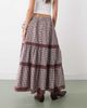 Reclaimed Vintage Reclaimed Vintage western prairie midaxi skirt with lace trim in plaid-Multi - 3