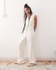 Reclaimed Vintage Reclaimed Vintage wide leg relaxed linen blend pants in neutral - 1