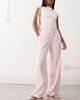 Reclaimed Vintage Reclaimed Vintage wide leg relaxed linen blend pants in pink - 1