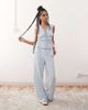 Reclaimed Vintage Reclaimed Vintage wide leg relaxed linen blend pants in power blue - 2