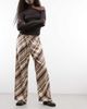 Reclaimed Vintage Reclaimed Vintage wide leg satin pants in bright stripes-Multi - 1
