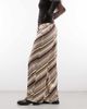 Reclaimed Vintage Reclaimed Vintage wide leg satin pants in bright stripes-Multi - 2