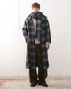 Reclaimed Vintage Reclaimed Vintage wool look maxi duster coat with funnel neck and matching scarf in blue and brown plaid - 1