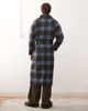 Reclaimed Vintage Reclaimed Vintage wool look maxi duster coat with funnel neck and matching scarf in blue and brown plaid - 3
