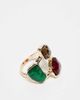 Reclaimed Vintage Reclaimed Vintage wrap around ring in set multi stone in gold - 1