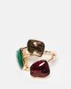 Reclaimed Vintage Reclaimed Vintage wrap around ring in set multi stone in gold - 2