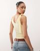 Reclaimed Vintage Reclaimed Vintage wrap front tank top with bow shoulder in buttermilk yellow - 2