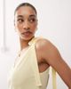 Reclaimed Vintage Reclaimed Vintage wrap front tank top with bow shoulder in buttermilk yellow - 4