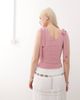 Reclaimed Vintage Reclaimed Vintage wrap front tank top with bow shoulders in rose pink - 4