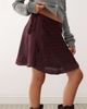 Reclaimed Vintage Reclaimed Vintage wrap mini skirt in purple satin jacquard - 1