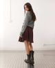 Reclaimed Vintage Reclaimed Vintage wrap mini skirt in purple satin jacquard - 3