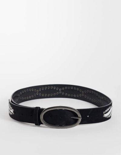 Reclaimed Vintage Reclaimed Vintage zebra print belt in black