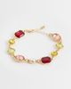 Reclaimed Vintage Reclaimed Vintage unisex gem stone bracelet with pearl detail in gold - 1
