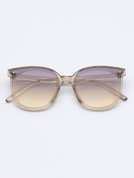 RECLOW Embossed Texture Oversized Lightweight Sunglasses [Beige]