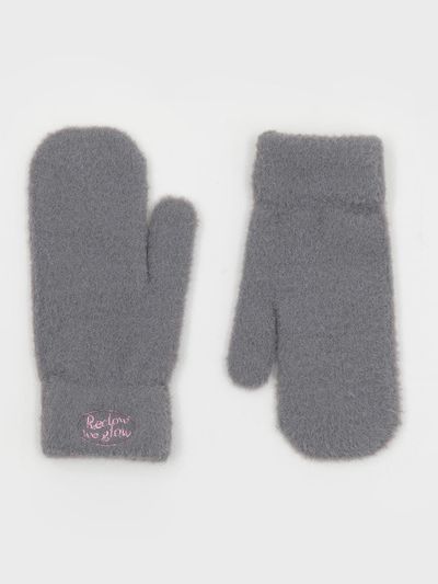 RECLOW Fluffy Logo Mitten Gloves [Charcoal]