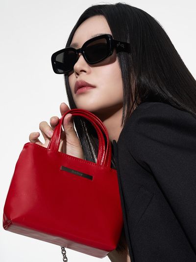RECLOW Mini Chain Synthetic Leather Bag [RED]