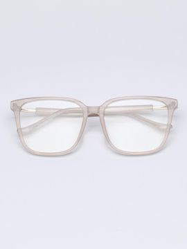 RECLOW Oversized Horn-Rimmed Snowflake Temple Glasses [PINK beige]