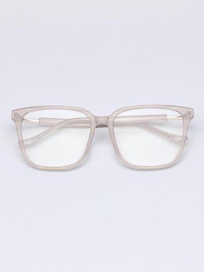 RECLOW Oversized Horn-Rimmed Snowflake Temple Glasses [PINK beige]