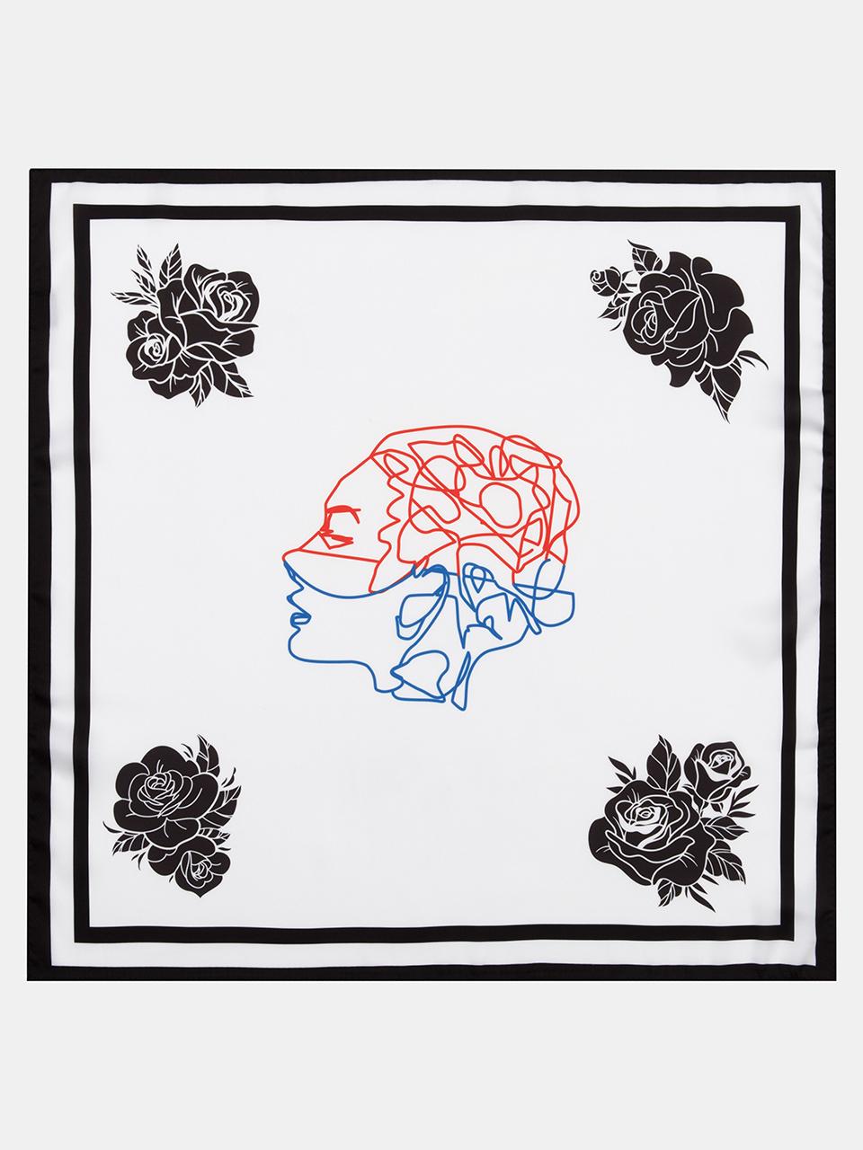 RECLOW Signature Drawing Korean Flag Polyester Scarf [BLACK ROSE]