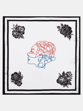 RECLOW Signature Drawing Korean Flag Polyester Scarf [BLACK ROSE]