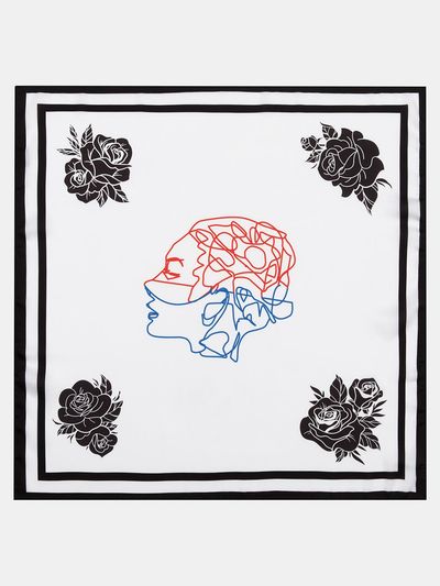 RECLOW Signature Drawing Korean Flag Polyester Scarf [BLACK ROSE]