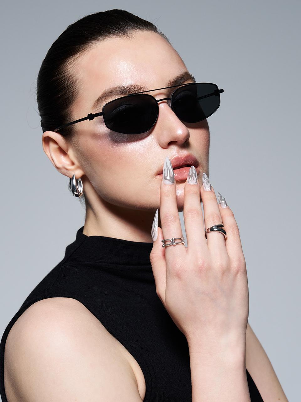 RECLOW STAINLESS GB97 SUNGLASS (GB97) [BLACK]