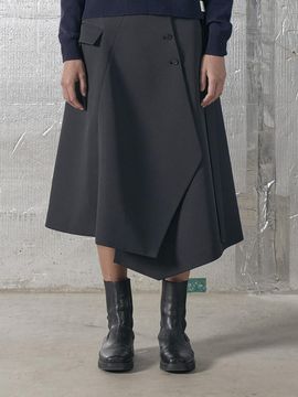 RE;CODE [RE;CODE women] Wrap Pants Detail Skirt_RQKAW23558BKX