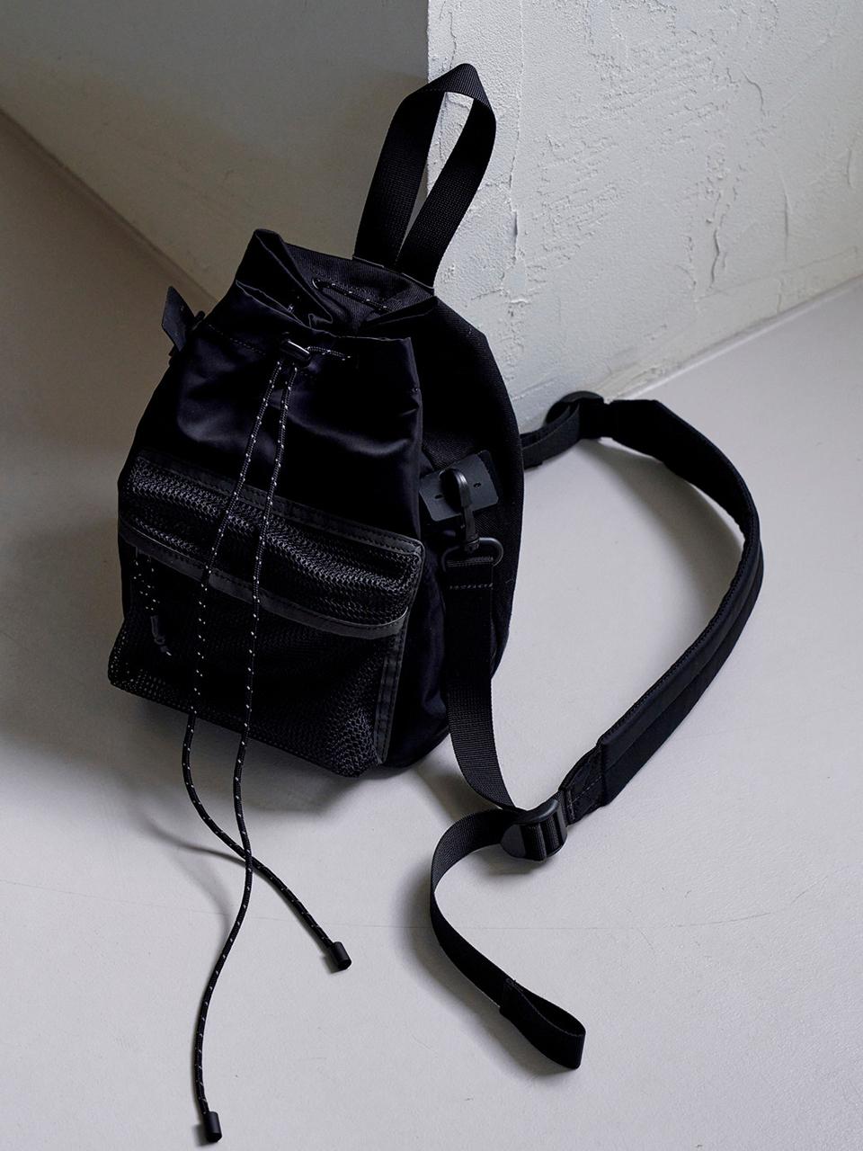 RE;CODE Recycled Nylon Mesh Bucket Bag_Black
