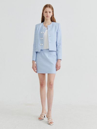 Recur,ecur Aileen tweed jacket Blue