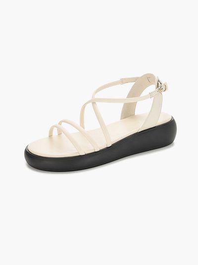 Recur,ecur Anello Crossover Slim Chunky Platform Sandals - Ecru
