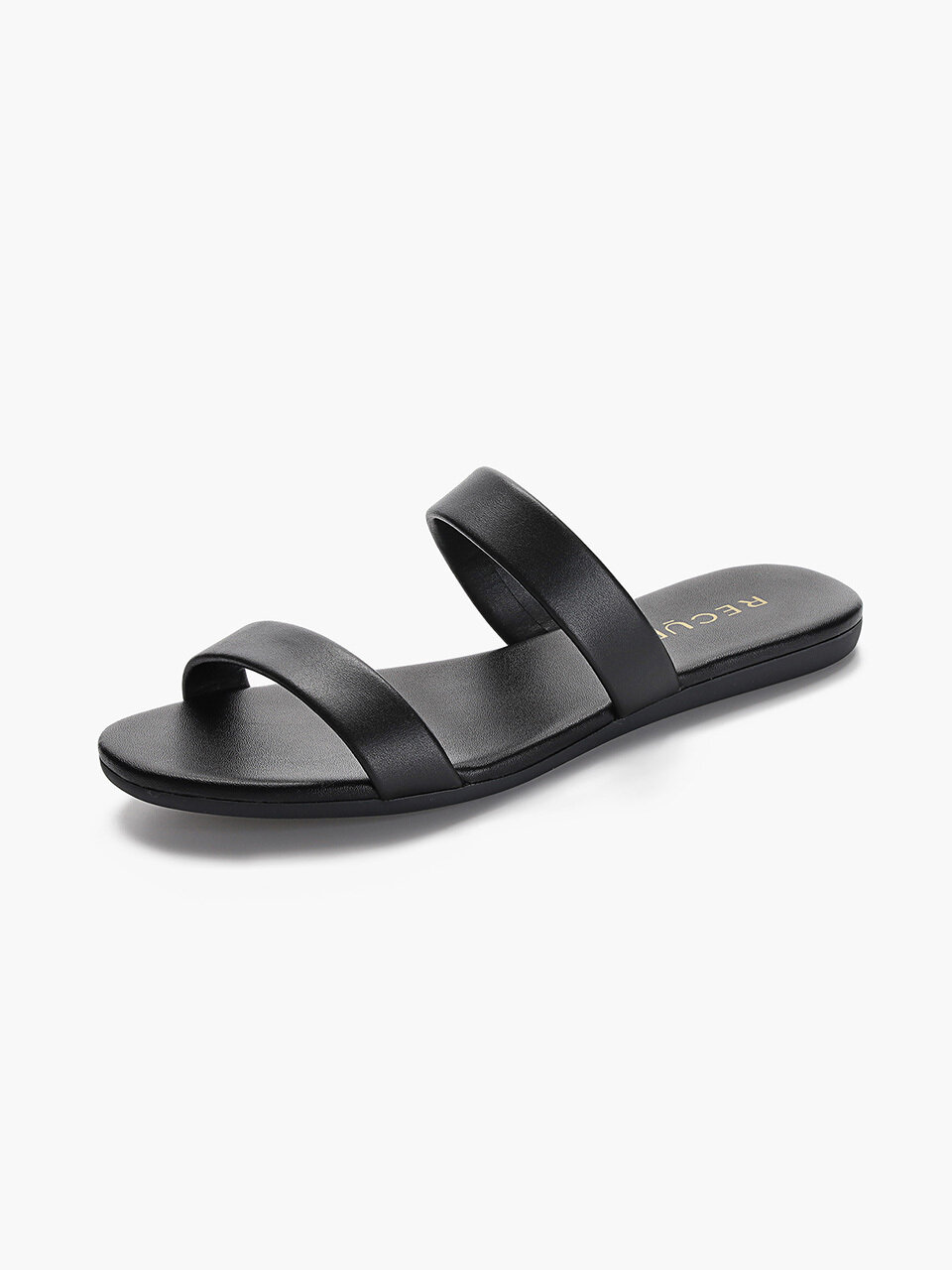 Recur,ecur Anello Modern Padded Double Strap Slides - Black