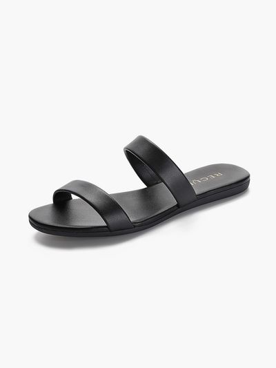 Recur,ecur Anello Modern Padded Double Strap Slides - Black
