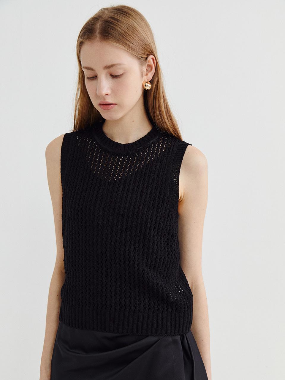 Recur,ecur Boucle Knit Vest Black