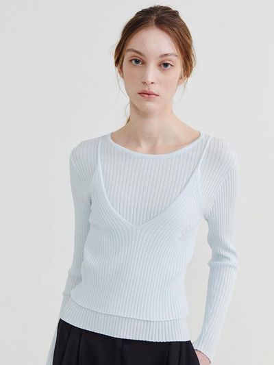 Recur,ecur Bustier knit Light blue
