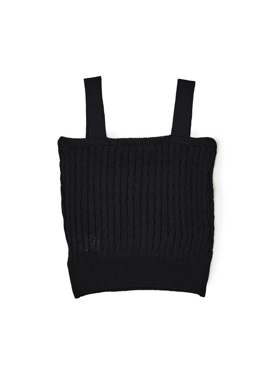 Recur,ecur Cable Knit Top_Black
