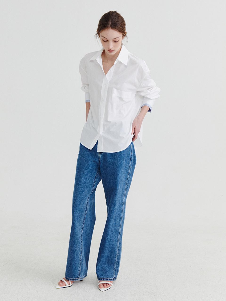 Recur,ecur Color block shirt White