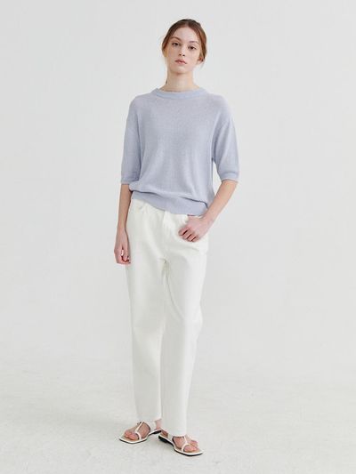 Recur,ecur Half sleeve knit Skyblue