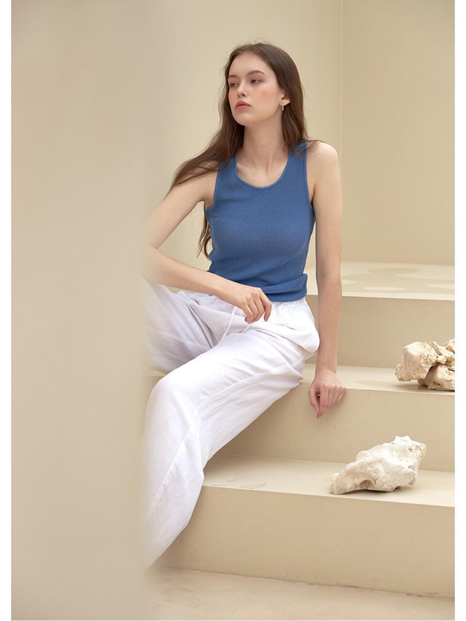Recur,ecur Ice U-neck Top_Blue