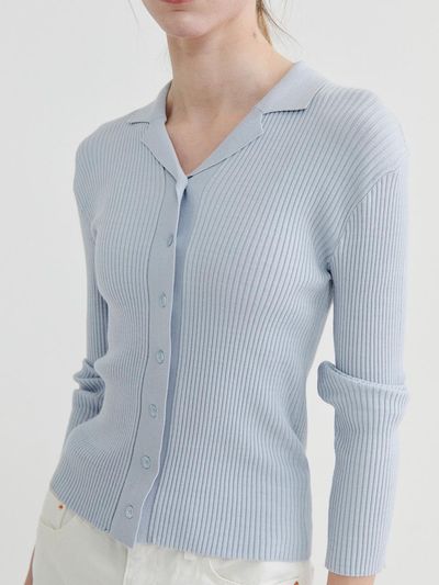 Recur,ecur Knit collar cardigan Skyblue