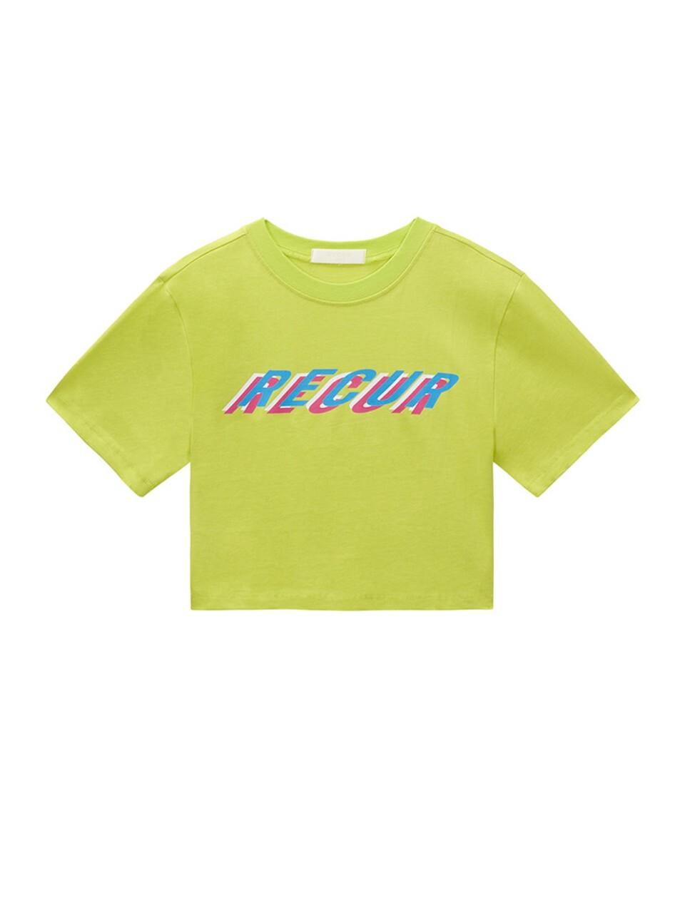 Recur,ecur Multi Color Crop T-Shirt_Neon yellow