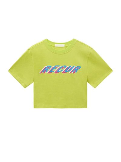Recur,ecur Multi Color Crop T-Shirt_Neon yellow