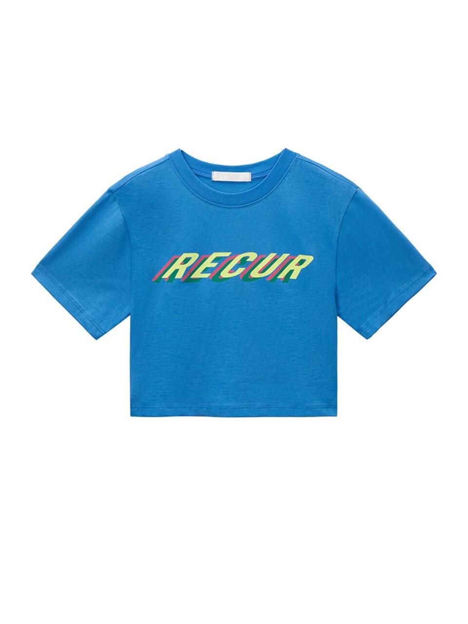 Recur,ecur Multi Color Crop T-Shirt_Skyblue