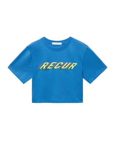 Recur,ecur Multi Color Crop T-Shirt_Skyblue